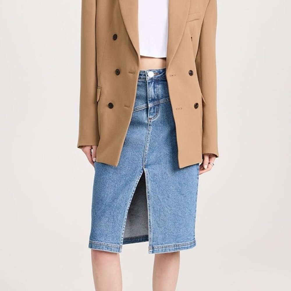 NWT Staud | Hudson Denim Midi Skirt